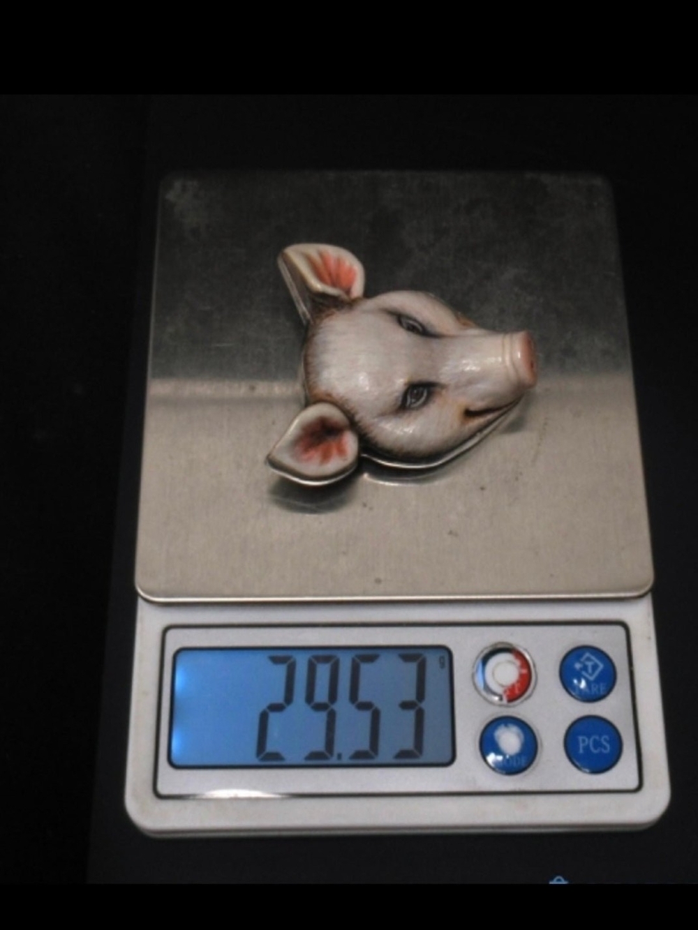 VINTAGE Sterling Silver 925 Sergio Bustamante Pig Necklace/Slide Brooch